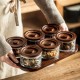 Wooden & Glass Serving Platter with Wooden Stand - 6 Pieces